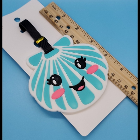Smiling seashells luggage baggage id tag for backpacks travel suitcases - Picture 2 of 5